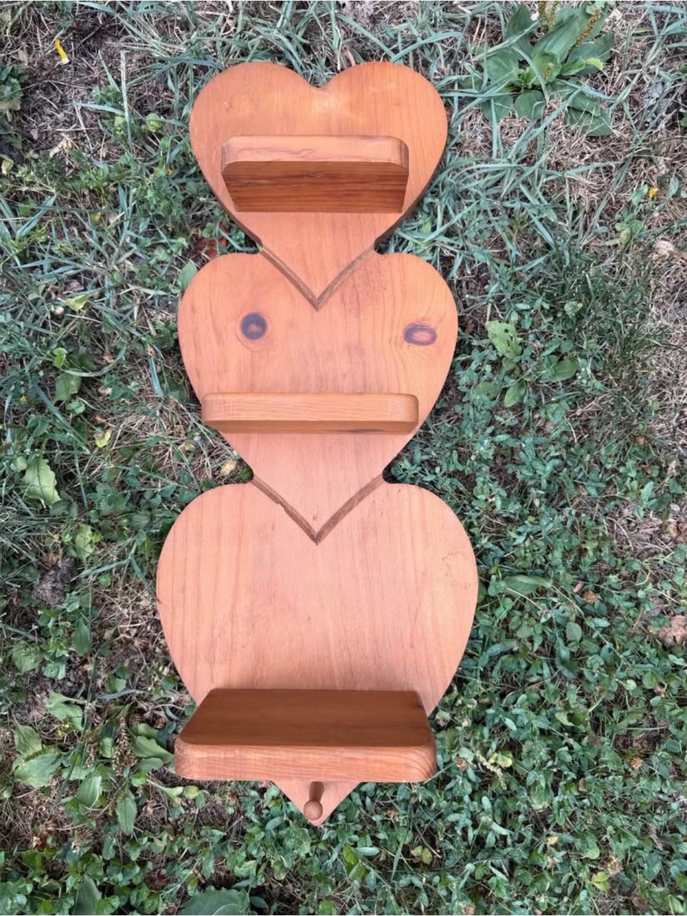Vintage Wooden Heart Wall Shelf